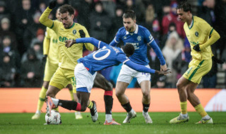 Рейнджърс - Лудогорец 1:0 (Развой на срещата по минути)