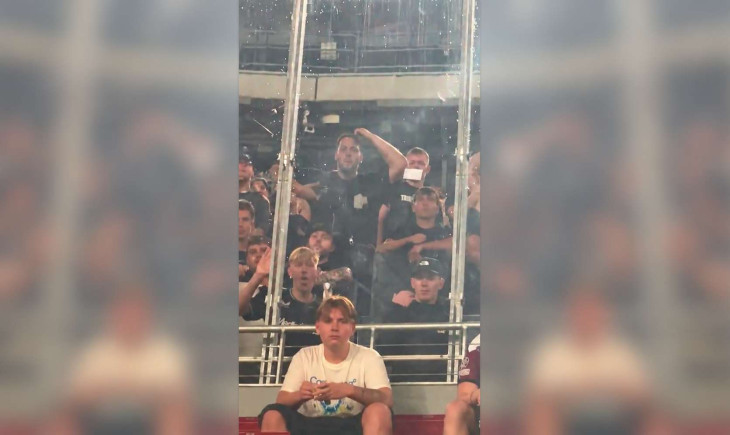Disgusting images of racist Feyenoord fan in the away end at FC Barcelona | Goal.com