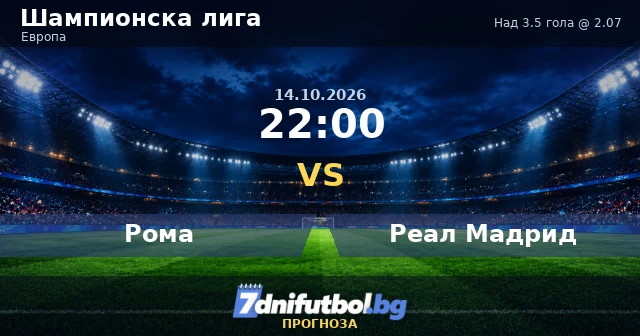 Рома - Реал Мадрид прогноза: над 3.5 гола на Олимпико