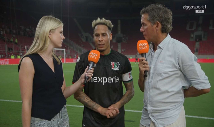 Tjaronn Chery has a very clear message for Kodai Sano after Olympiakos v NEC | Goal.com