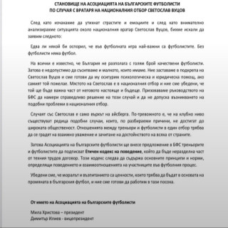 Подкрепа за Вуцов от АБФ